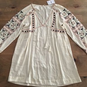 Free People embroidered tunic/mini dress xs